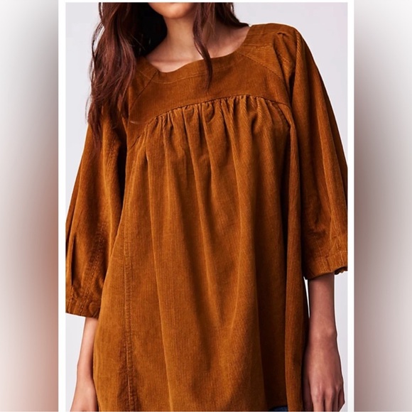 Free People M Corduroy Tunic Top - Picture 4 of 9